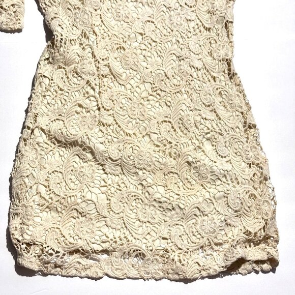 Whimsy Off White Lace Dress Medium Urban Outfitters Crocheted Style Beach Bride - Picture 6 of 6